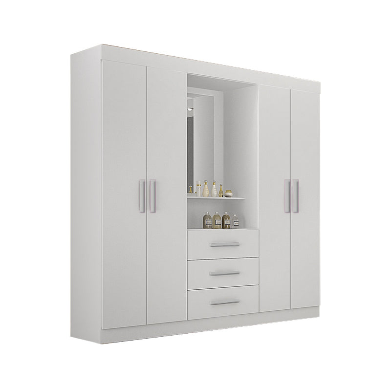Guarda Roupa Casal 4 Portas 3 Gavetas Belém Leifer Moveis