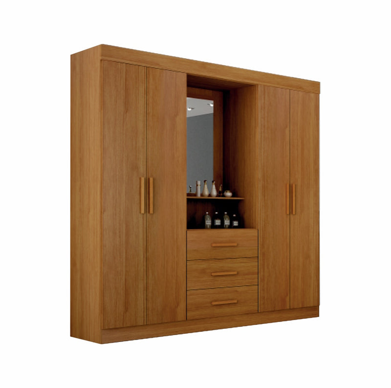 Guarda Roupa Casal 4 Portas 3 Gavetas Belém Leifer Moveis
