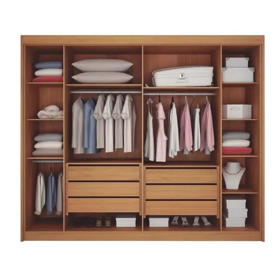 Guarda-Roupa Casal 100% Com Espelho 6 Portas 6 Gavetas São Carlos - Leifer Móveis