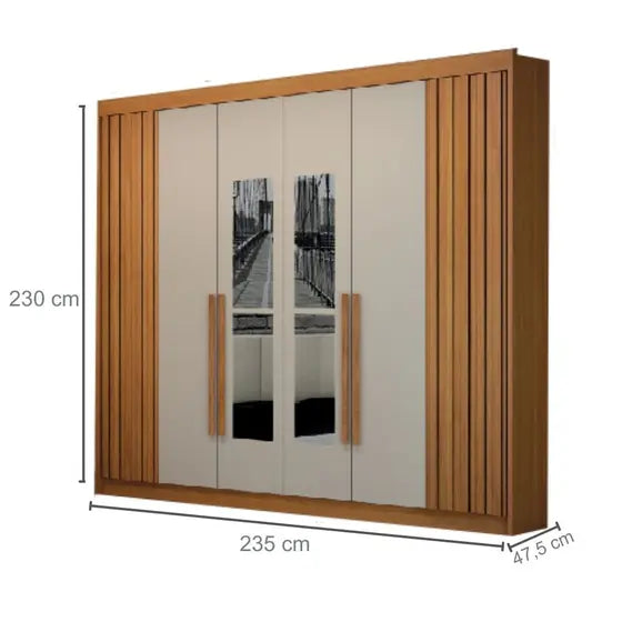 Guarda-Roupa Casal 100% Com Espelho 6 Portas 6 Gavetas São Carlos - Leifer Móveis