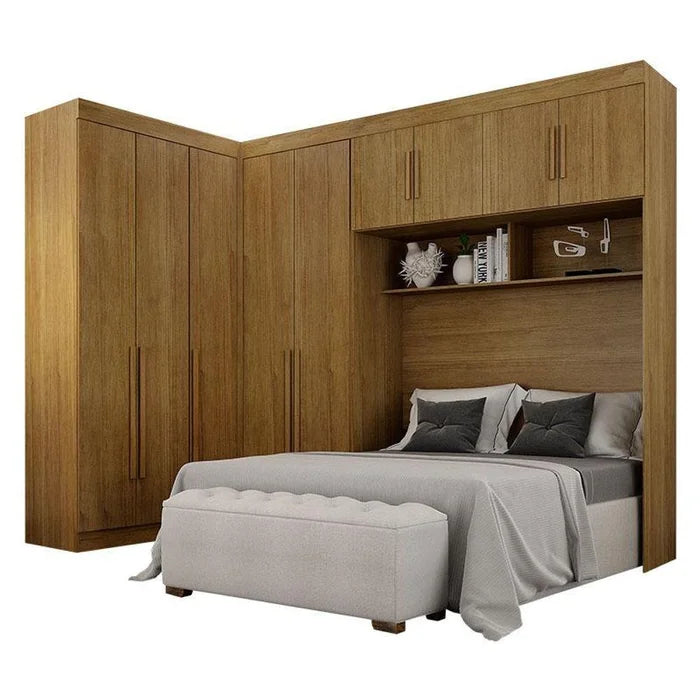 Quarto de Casal Modulado 12 Portas Orion Freijó – Leifer Móveis